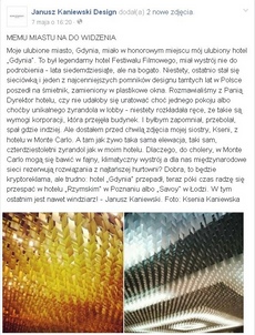 Ostatni wpis Janusza Kaniewskiego na portalu społecznościowym