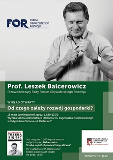 Prof. Balcerowicz gościem w Wyższej Szkole Administracji i Biznesu im E. Kwiatkowskiego w Gdyni