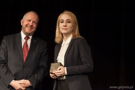 Weronika Murek i wiceprezydent Gdyni Marek Stępa, fot. Roman Jocher