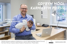 Wiceprezydent Gdyni Michał Guć przyłączył się do kampanii Gdybym mógł karmiłbym piersią, fot. Piotr Manasterski