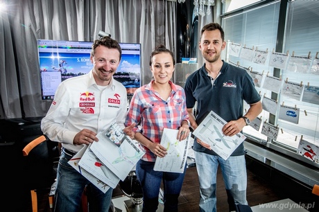 Jury Konkursu Lotów Red Bull od lewej: Adam Małysz, Paulina Przybysz i Łukasz Czepiela, fot. Sebastian Wolny