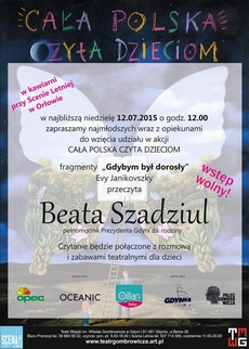Cała Polska Czyta Dzieciom - Fragmenty Gybym był dorosły Evy Janikovszky przeczyta Beata Szadziul Pełnomocnik Prezydenta Gdyni ds. Rodziny