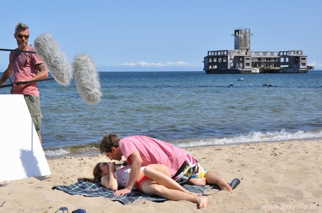 Aktorzy i filmowcy na planie serialu Aż po sufit na plaży w Babich Dołach, fot. Dorota Nelke