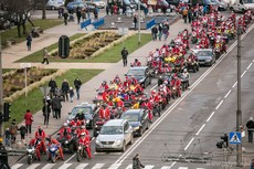Wielka parada Mikołajów na motocyklach, fot. Karol Stańczak