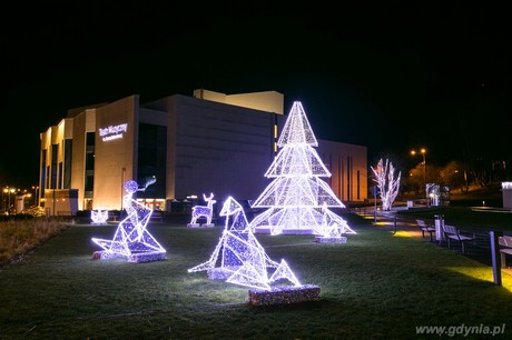 Świetlne ozdoby – origami na pl. Grunwaldzkim, fot. Karol Stańczak