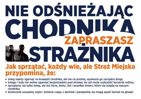 Obowiązki zimowe z humorem, proj. Straż Miejska