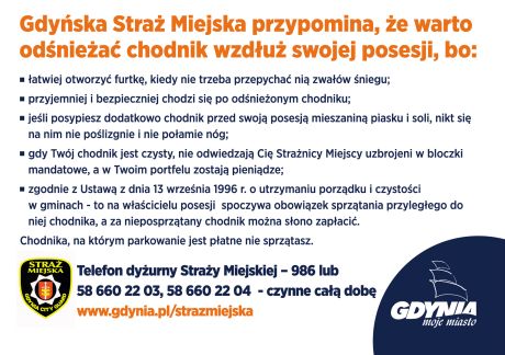 Obowiązki zimowe z humorem, proj. Straż Miejska