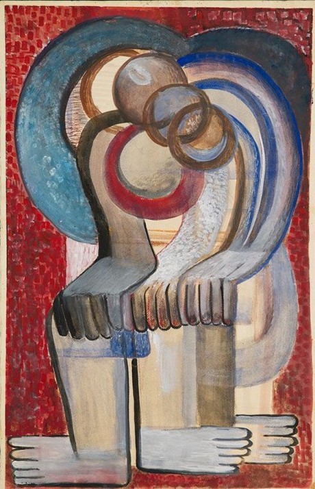 Teresa Żarnower, Expectation - 1946 gwasz na papierze, Kolekcja Elizabeth Sobczynski,Londyn