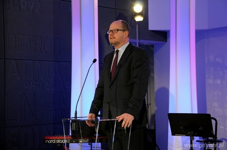 Prezydent miasta Gdańska Paweł Adamowicz na Noworocznym Spotkaniu Metropolitalnym w Muzeum Emigracji, fot. Michał Kowalski