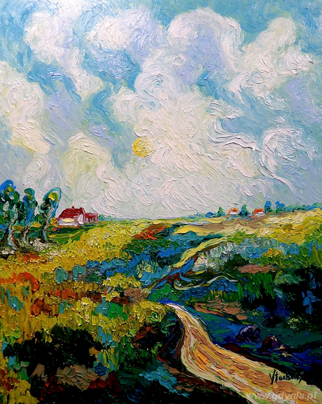 Obraz Jerzego Edwarda Stachury pt. Rzepakowy dzień, fot. Joanna Mroczek