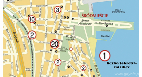 Mapa gry miejskiej - Gdyńskie sekrety