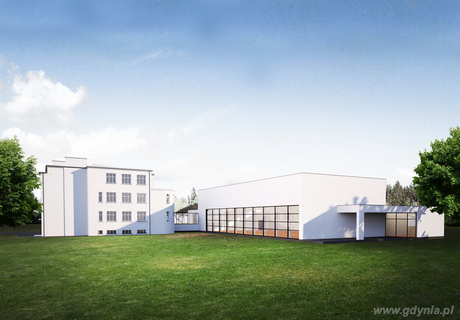 Wizualizacja projektu sali wielofunkcyjnej autorstwa Piotra Dowgiałło