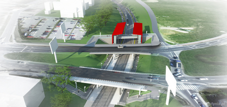 Wizualizacja przystanku Pomorskiej Kolei Metropolitalnej Gdynia Karwiny