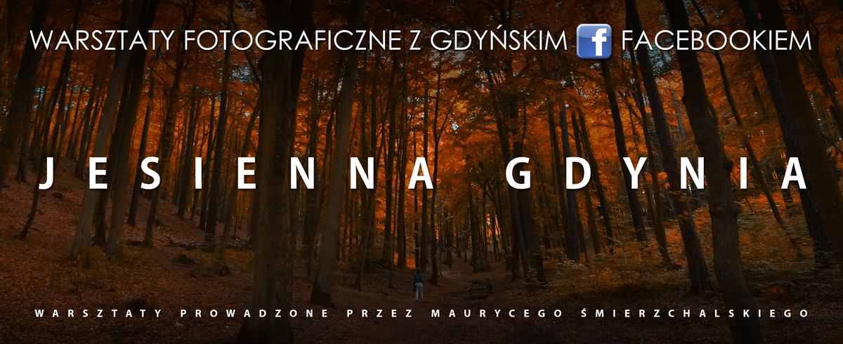 Jesienna Gdynia - baner warsztatów fotograficznych z gdyńskim Facebookiem