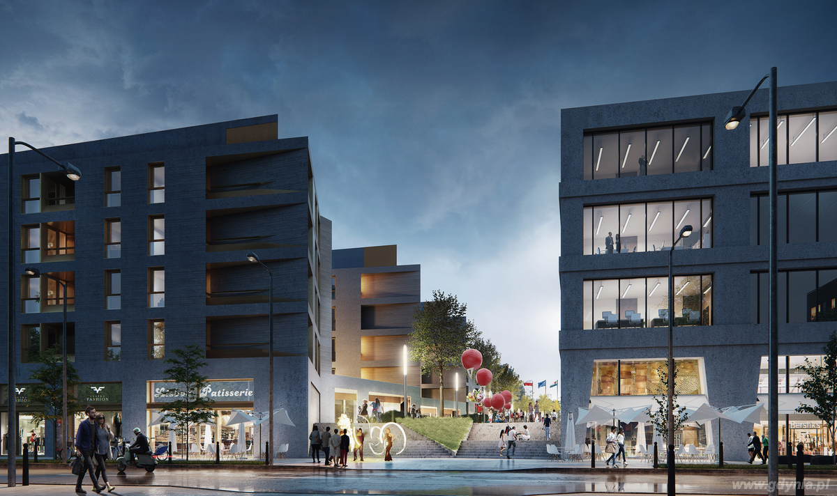 Wizualizacja Gdynia Waterfront autorstwa pracowni JEMS Architekci