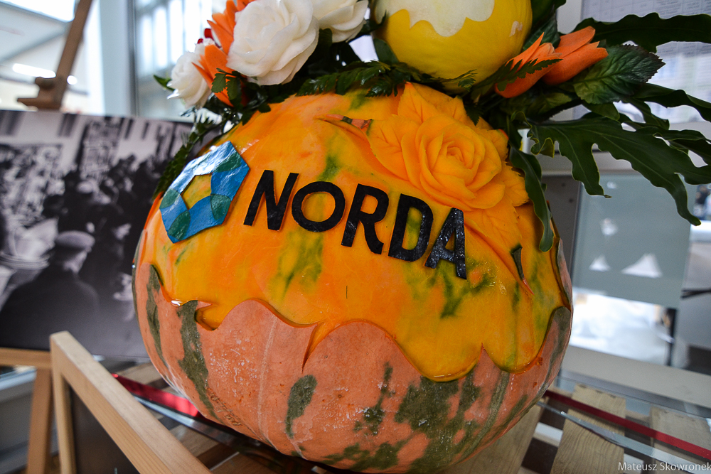 Dynia z napisem NORDA na konferencji NORDA - Gdynia i Północne Kaszuby zawsze w smak, fot. Mateusz Skowronek