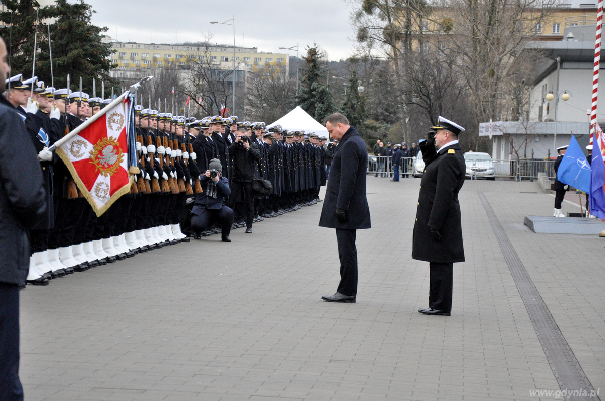 Prezydent Rzeczypospolitej Polskiej Andrzej Duda podczas obchodów 98. rocznicy odtworzenia Marynarki Wojennej RP w Gdyni, fot. Dorota Nelke