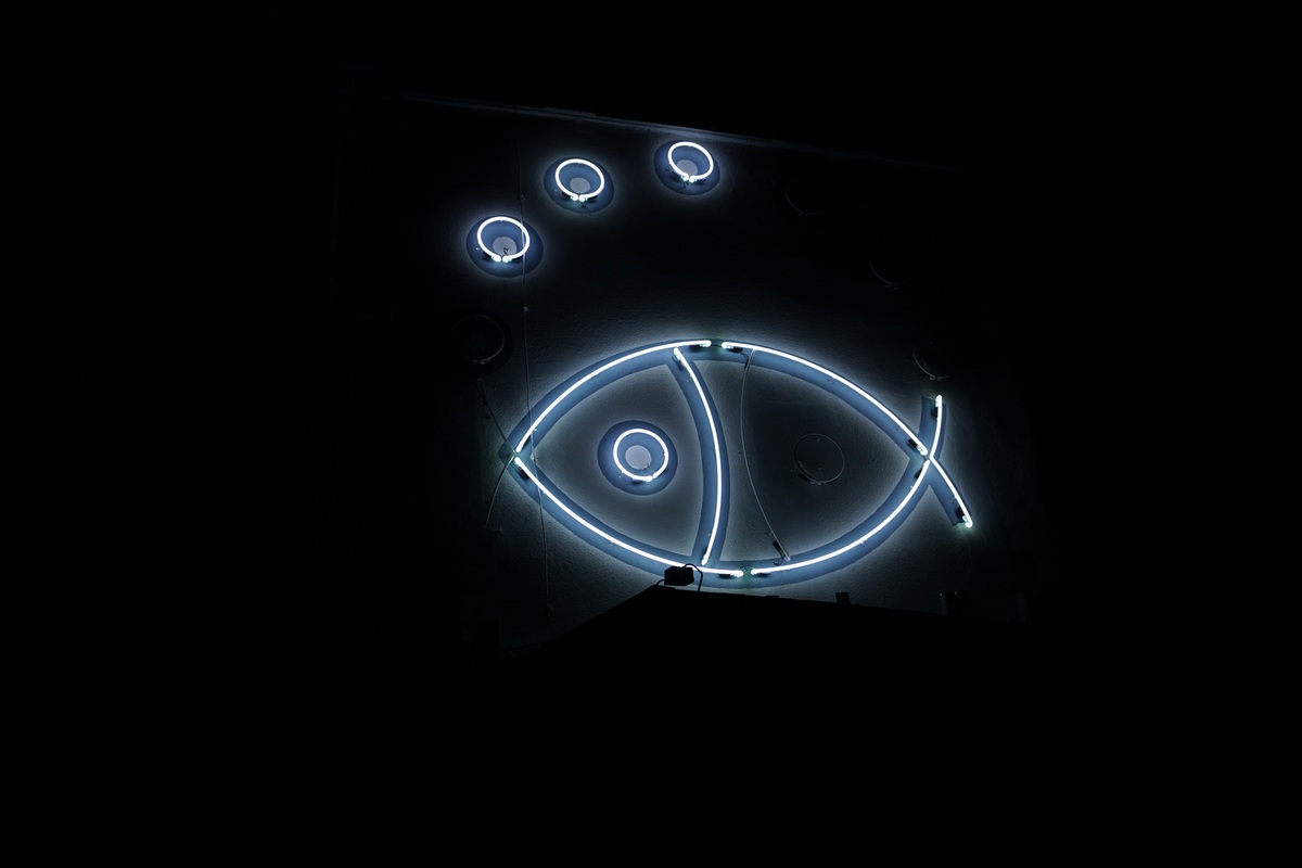 Nowy neon na budynku przy ulicy Kaczewskiej 20