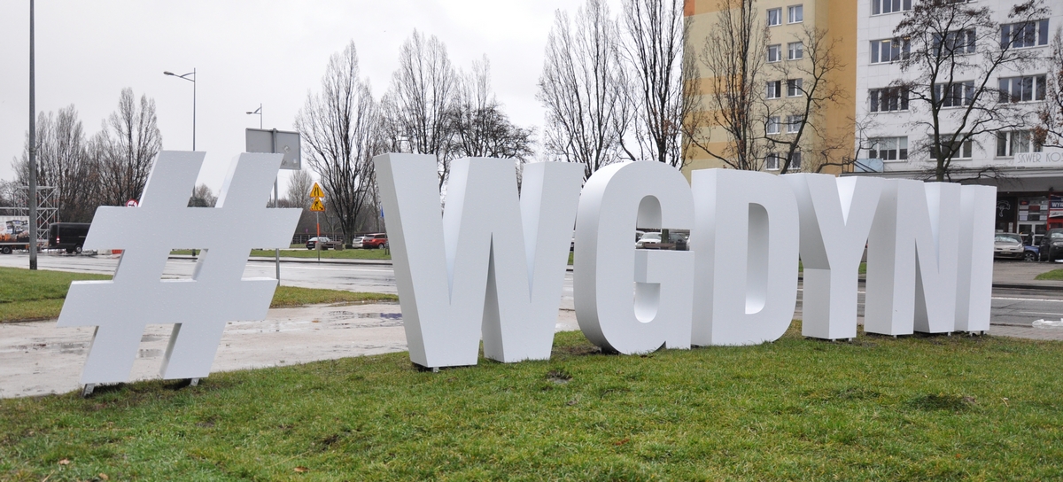 Sylwestrowy napis #wgdyni na Skwerze Kościuszki / fot. Dorota Nelke