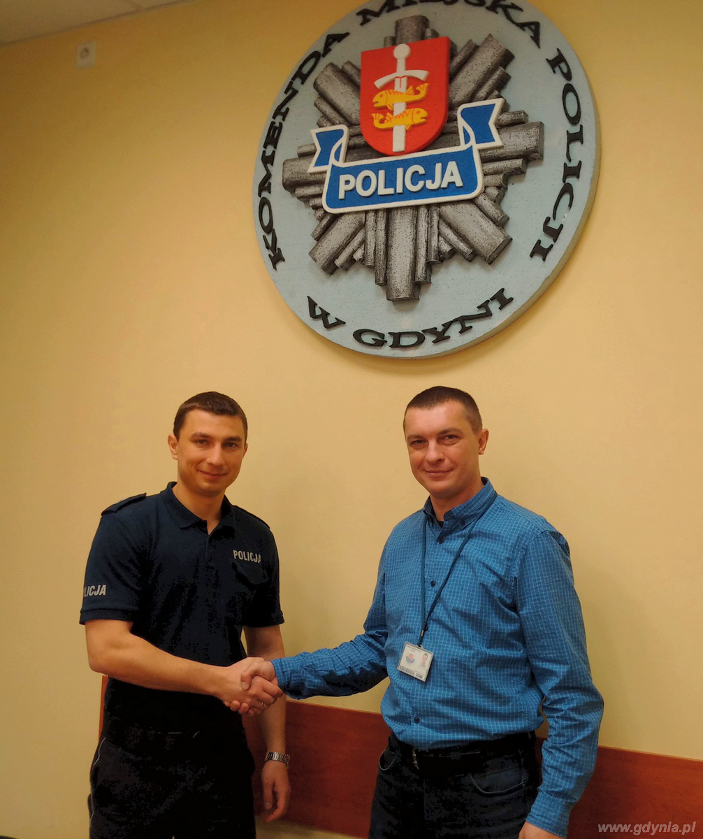 Od lewej: Rzecznik Prasowy Komendanta Miejskiego Policji w Gdyni podkom. Krzysztof Kuśmierczyk oraz były rzecznik nadkom. Michał Rusak, fot. Dorota Patzer