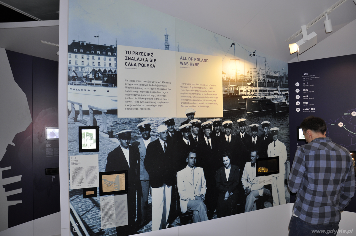 Fragment nowej wystawy stałej Muzeum Miasta Gdyni Gdynia - dzieło otwarte, fot. Sebastian Drausal
