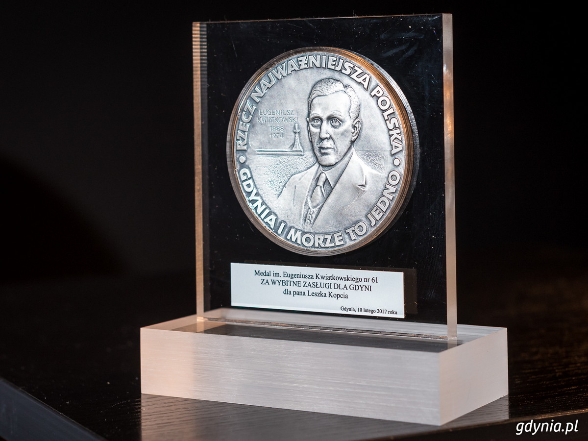Medal im. Eugeniusza Kwiatkowskiego dla Leszka Kopcia, fot. Dawid Linkowski