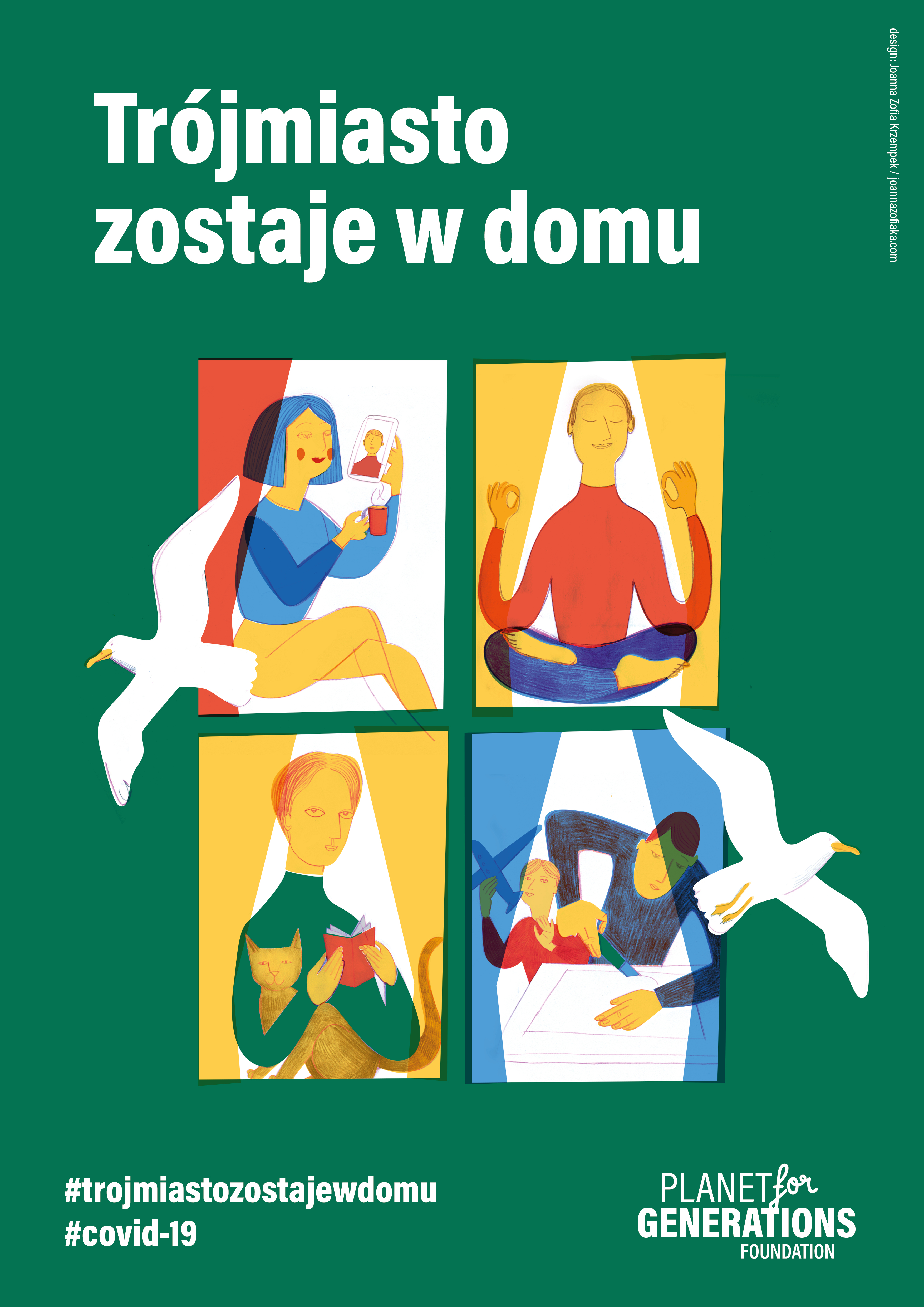 plakat Tr&oacute;jmiasto zostaje w domu// projekt Joanna Zofia Krzempek