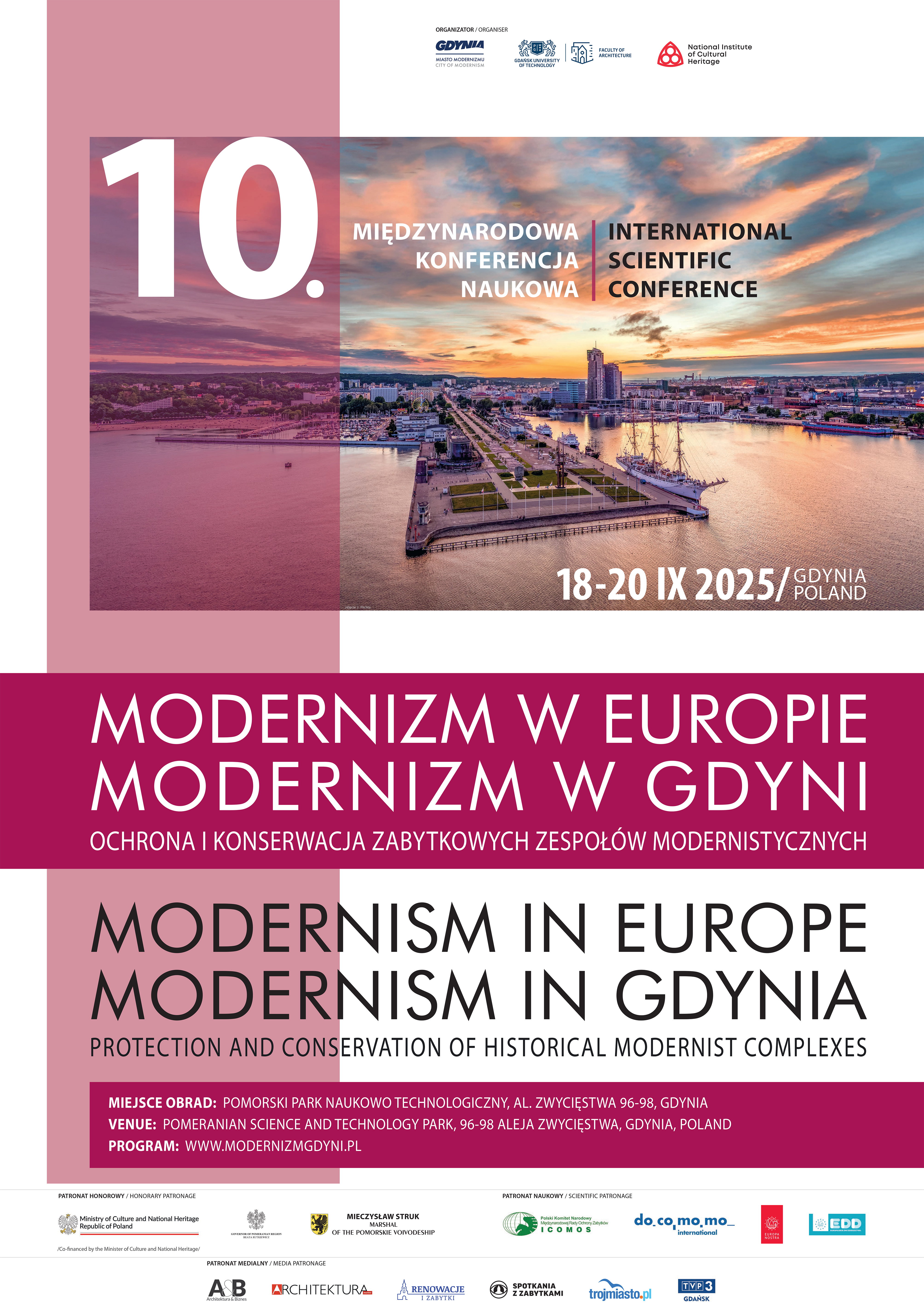 Plakat z informacjami na temat konferencji, o której informuje artykuł
