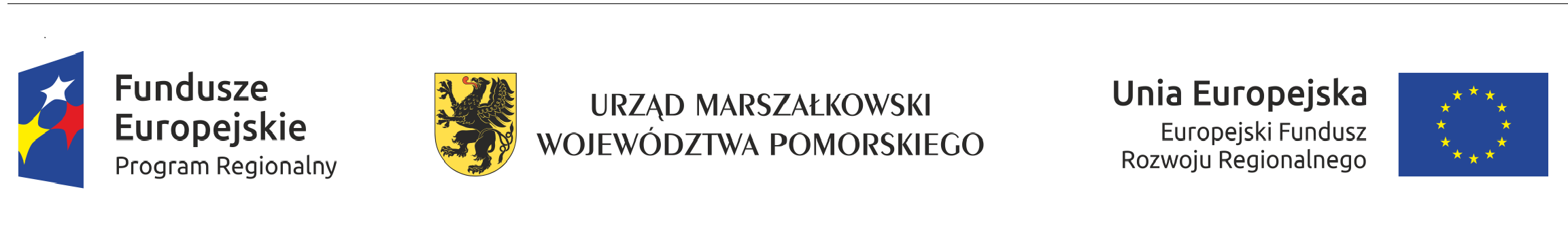 Logo Europejskiego Funduszu Rozwoju Regionalnego w ramach Regionalnego Programu Operacyjnego Województwa Pomorskiego na lata 2014-2020