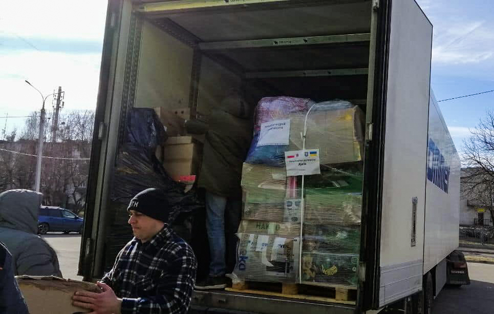 Transport z pomocą humanitarną z Gdyni w Żytomierzu. Fot. Rada Miejska Żytomierza