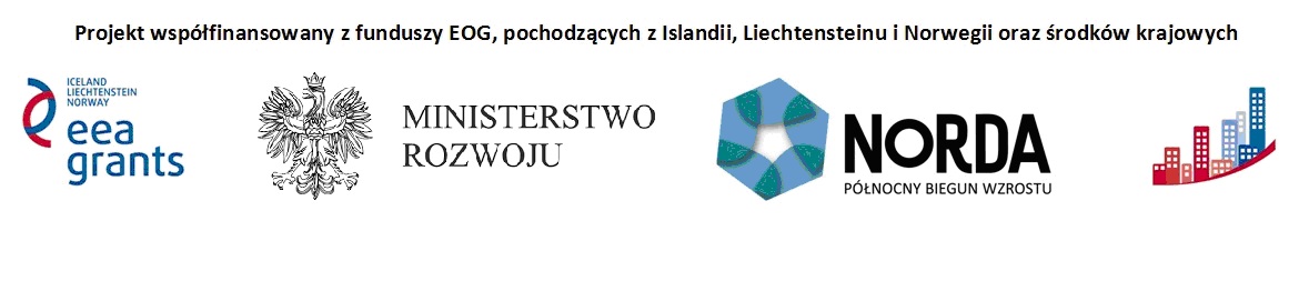 Logo projekt współfinansowany z funduszy EOG, pochodzących z Islandii, Liechtensteinu i Norwegii