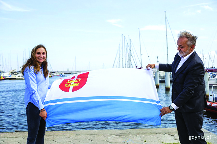 Pożegnanie olimpijki Aleksandry Melzackiej. N/z Aleksandra Melzacka i Wojciech Szczurek, prezydent Gdyni. // fot. Przemysław Kozłowski 