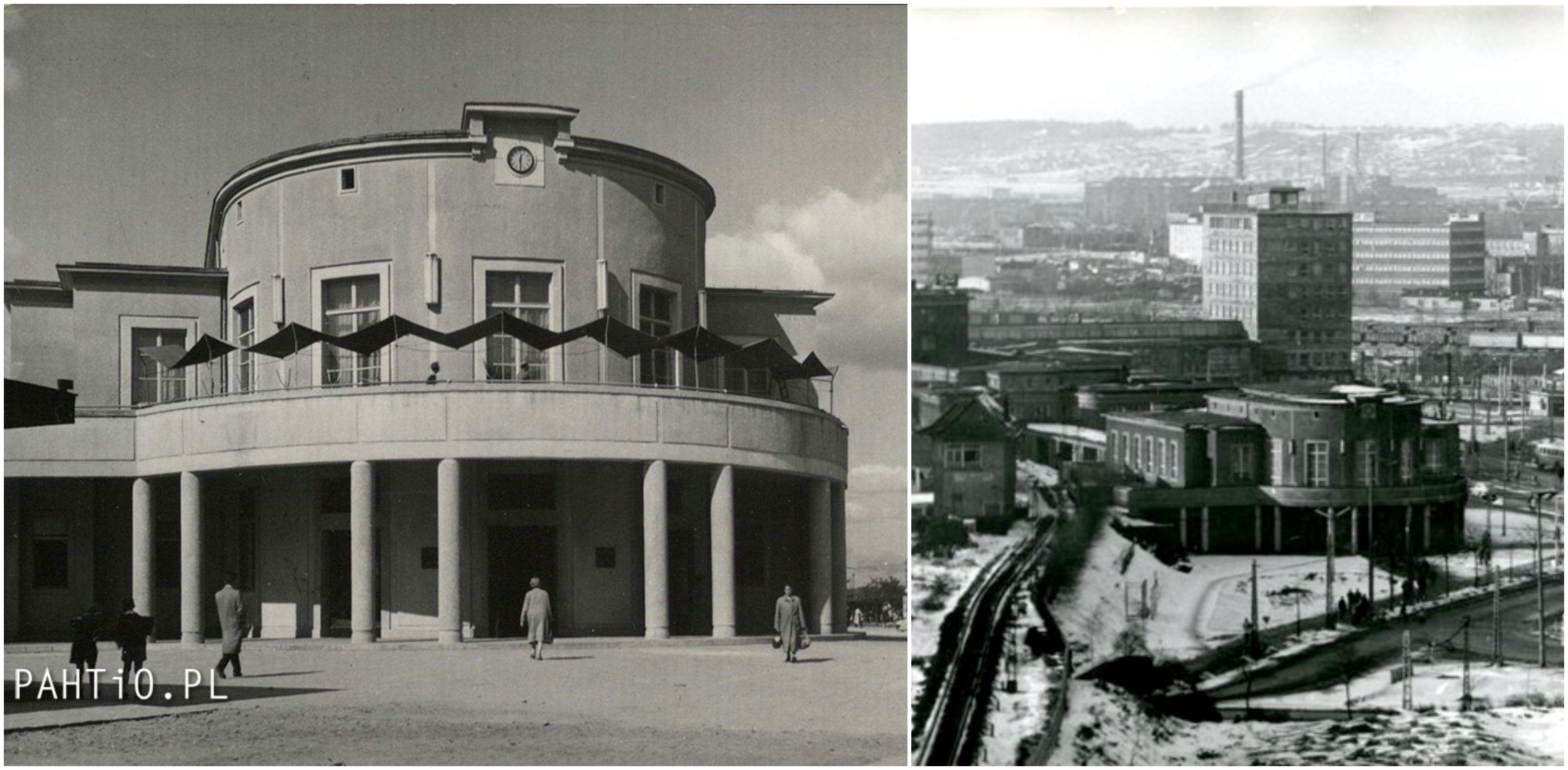 Zdjęcia archiwalne Dworca Podmiejskiego. Źródło: www.pahtio.pl; Muzeum Miasta Gdyni 