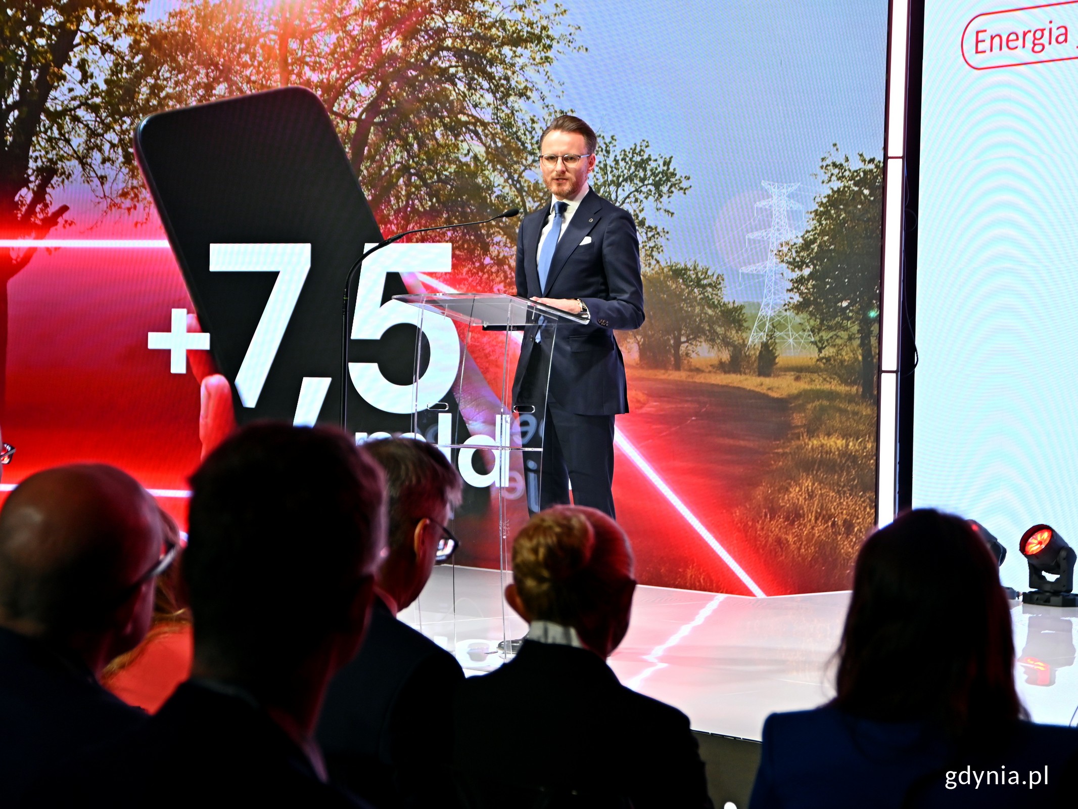 Sławomir Staszak, prezes zarządu Energi SA, podczas konferencji w Olivia Star (fot. Magdalena Czernek)