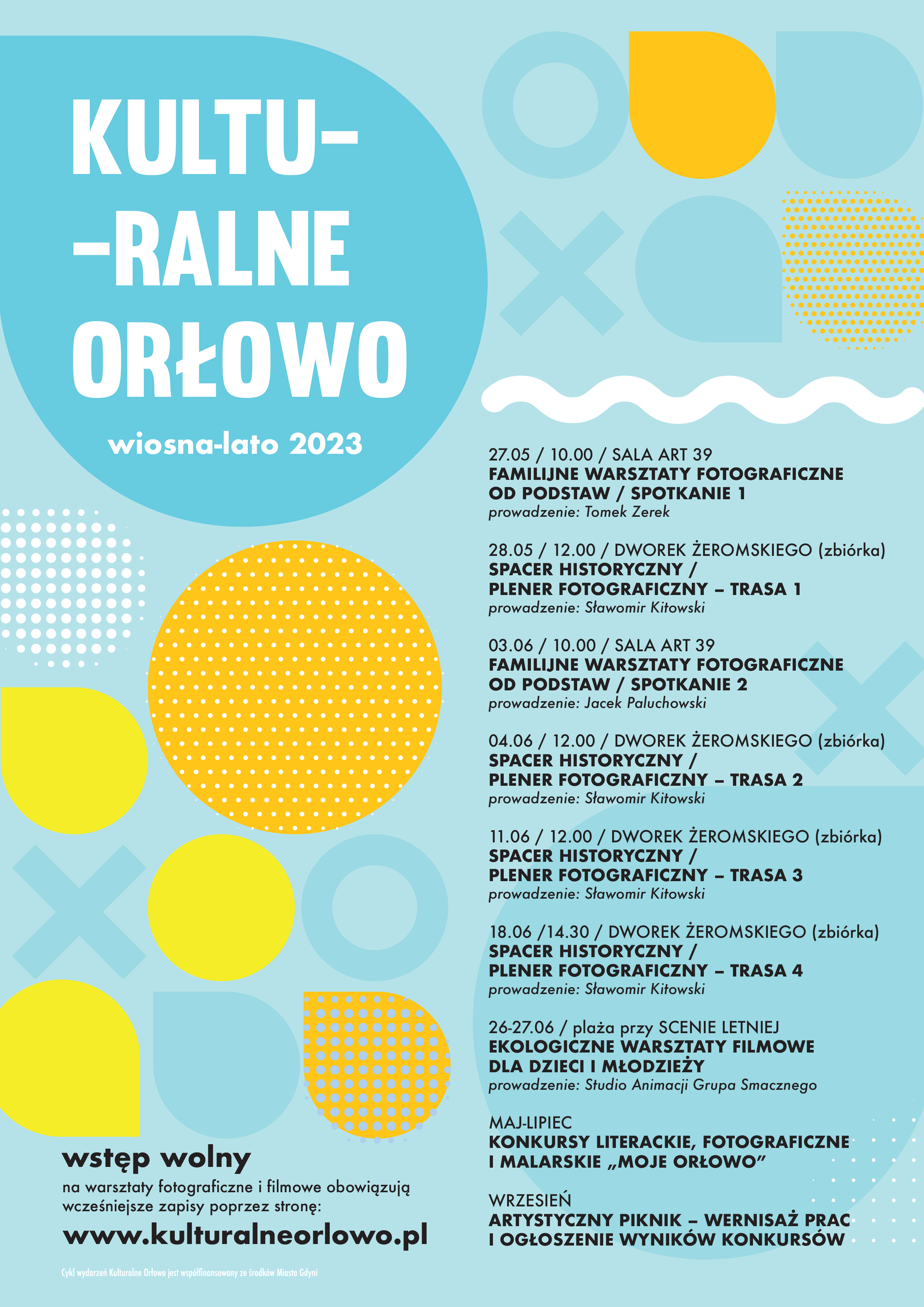 Plakat z programem projektu Kulturalne Orłowo, mat. organizatorów