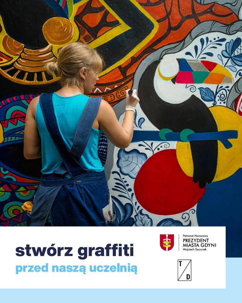 Plakat promujący konkurs „Uniwersytet WSB Merito maluje się dla Gdyni” // materiały prasowe
