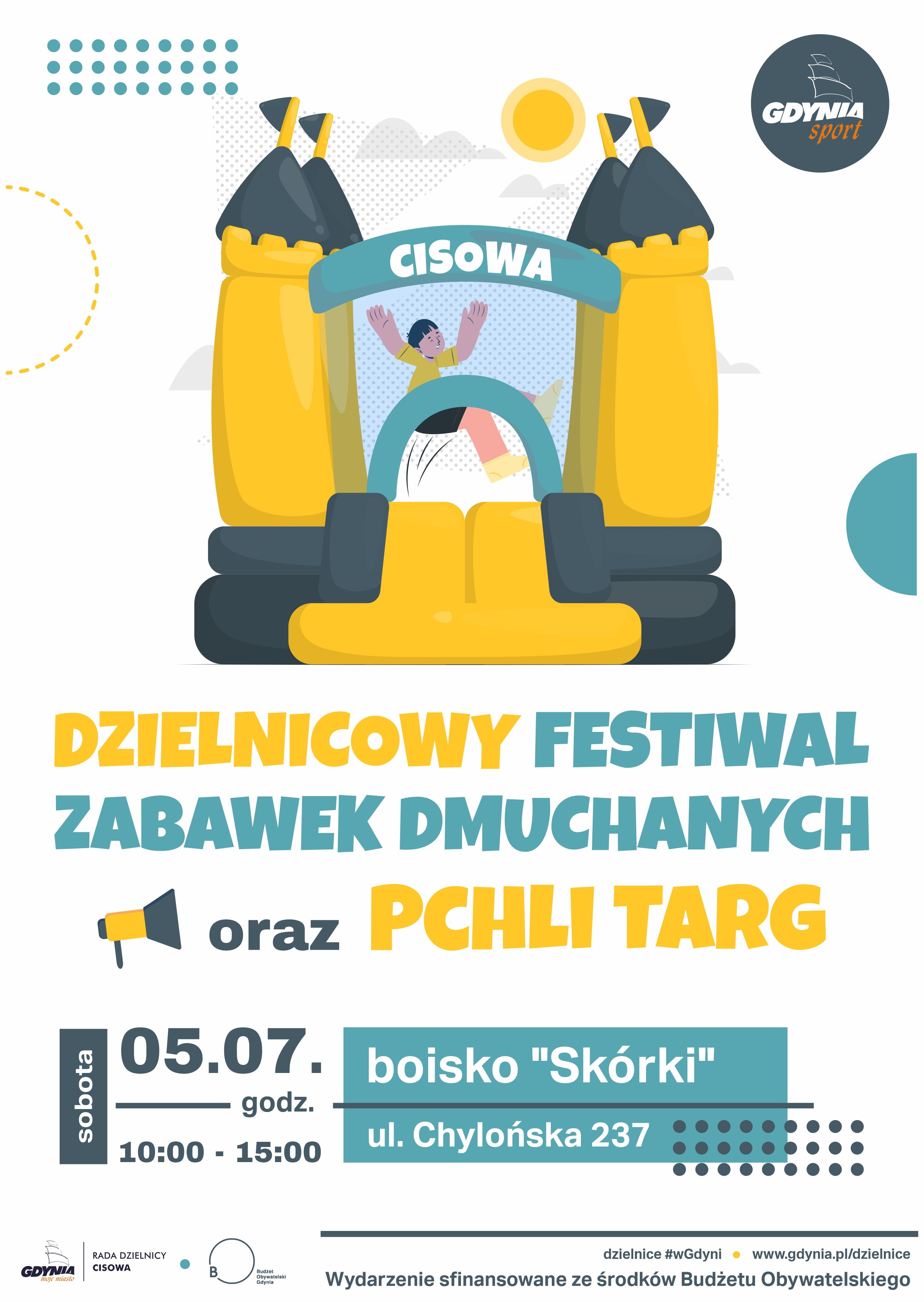 Graficzne przedstawienie dmuchańców do skakania.