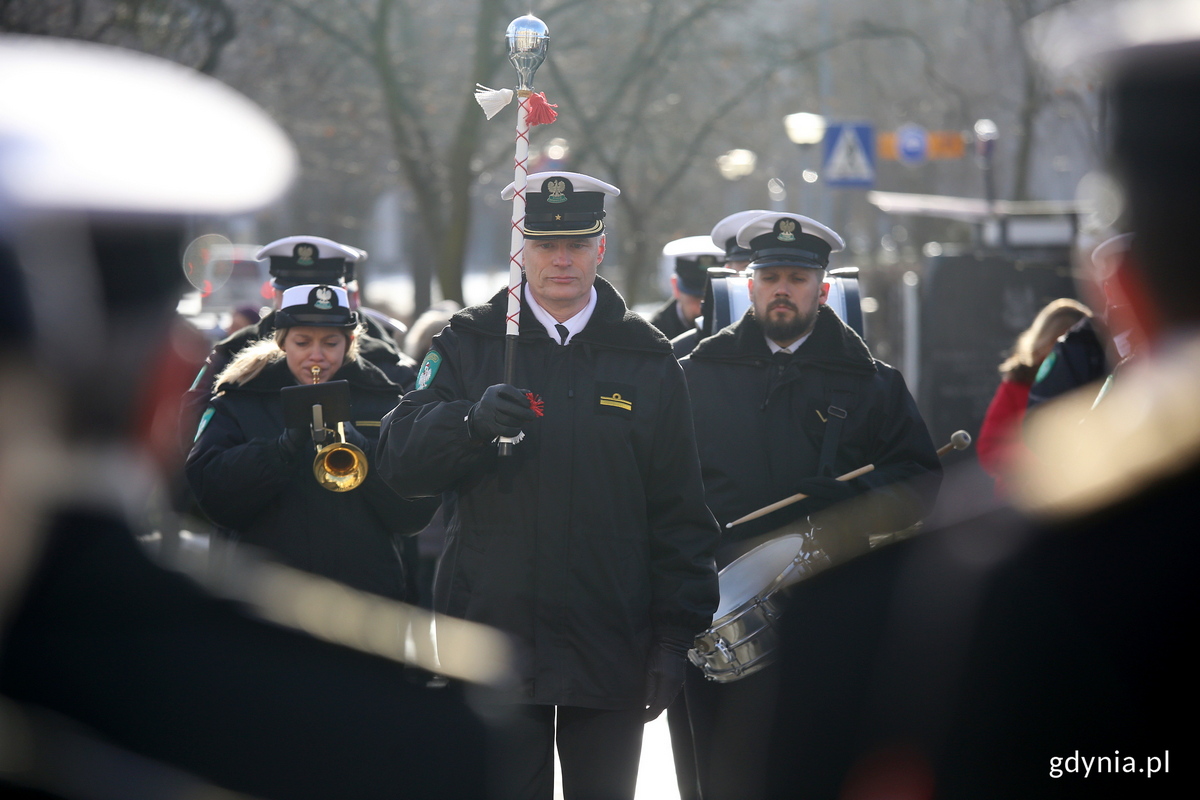 Orkiestra Marynarki Wojennej uświetniła uroczystosci jubileuszowe pod Pomnikiem Polski Morskiej. Fot. Przemysław Kozłowski