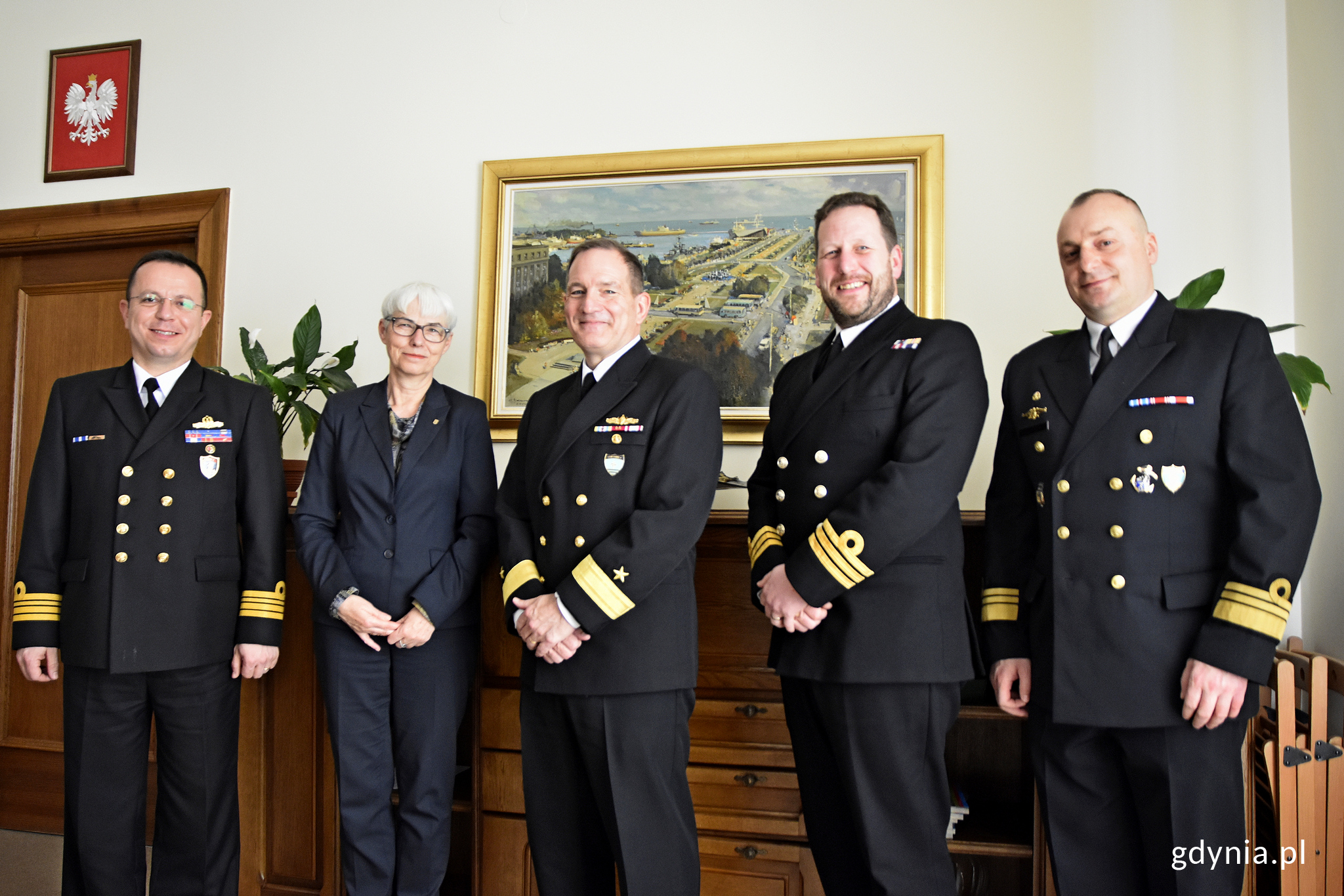 Wizyta dowódców okrętów z grupy SNMG-1 u przewodniczącej Rady Miasta, Joanny Zielińskiej, fot. Kamil Złoch