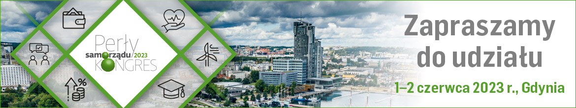 Plansza "zapraszamy do udziału" kongresu Perły Samorządu