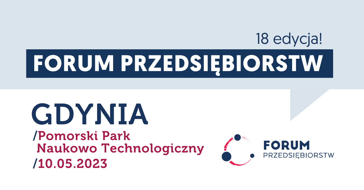 Grafika promocyjna Forum Przedsiębiorstw 2023 w Gdyni, mat. organizatorów