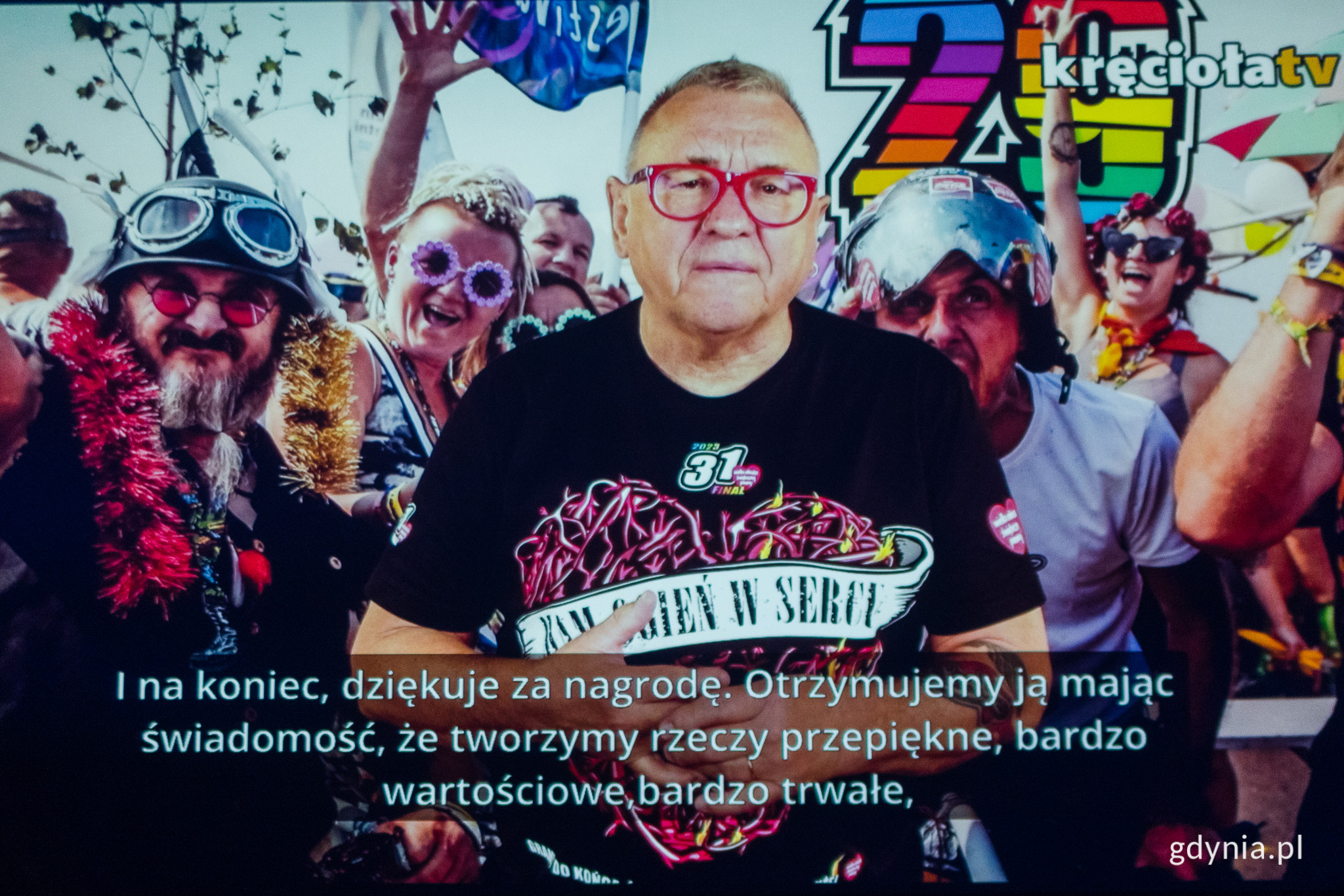 Jerzy Owsiak: Dziękuję za nagrodę. Otrzymujemy ją mając świadomość że tworzymy rzeczy przepiękne, bardzo wartościowe, bardzo trwałe.