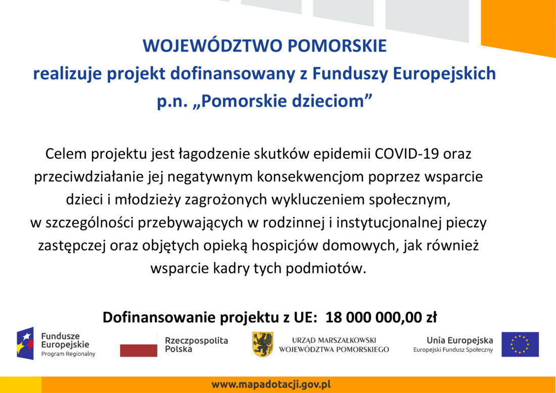 Plakat projektu "Pomorskie dzieciom"