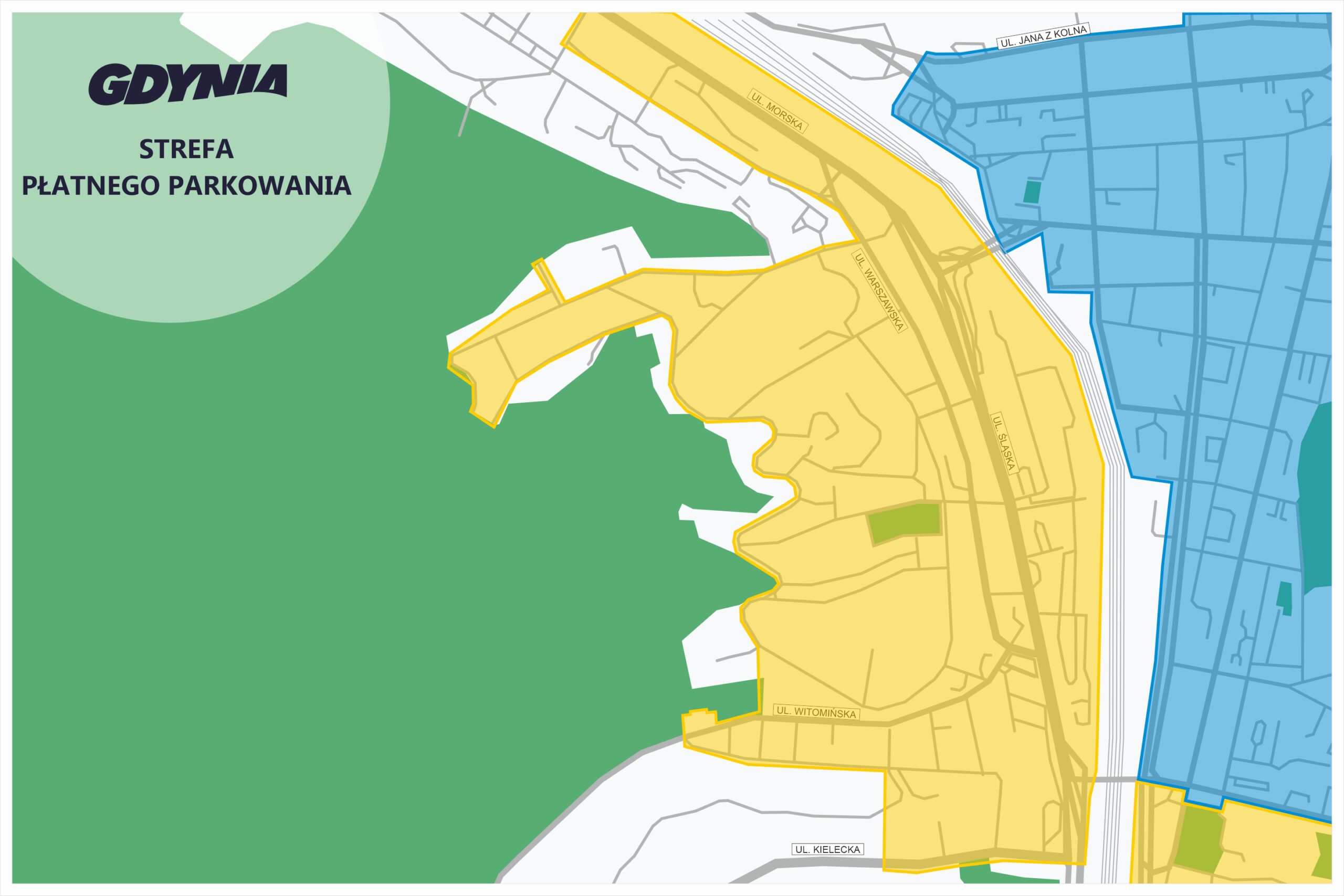 grafika przedstawiająca obszar Strefy Płatnego Parkowania