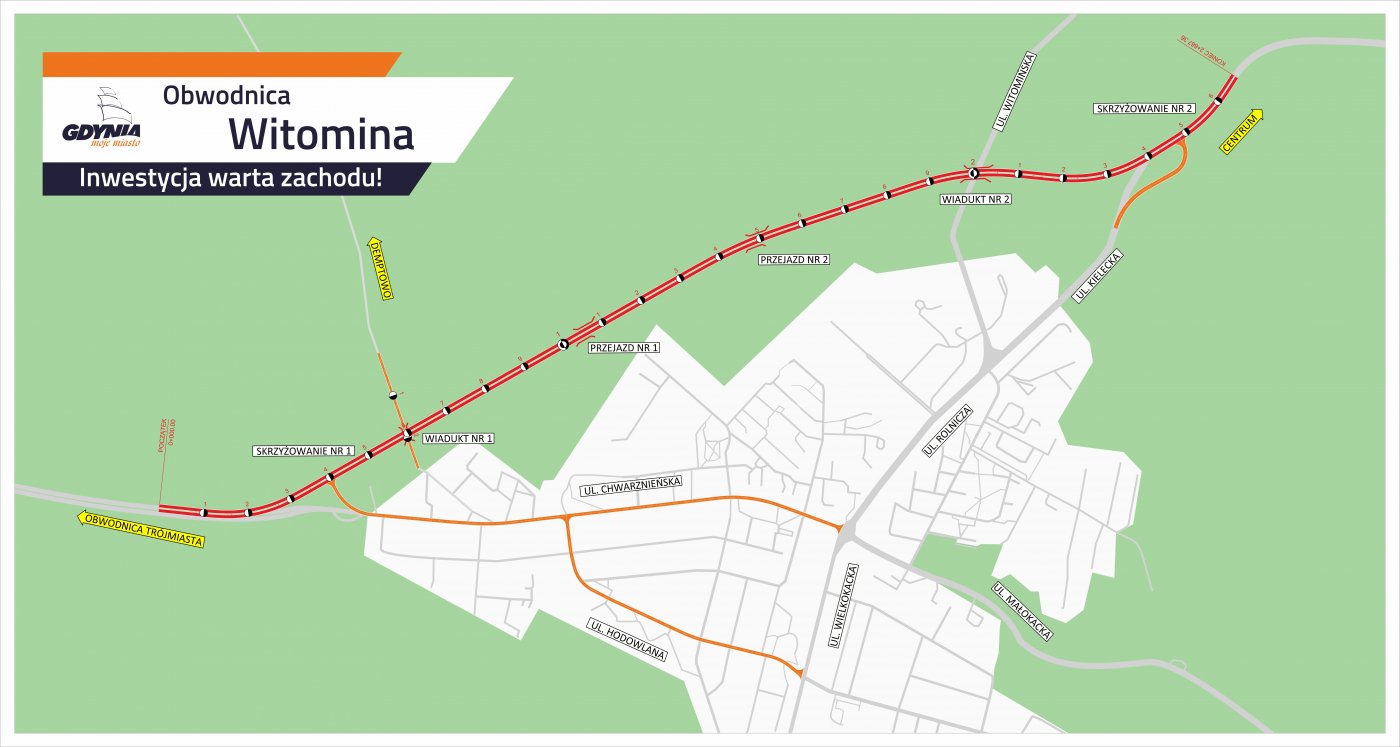 mapa przebiegu inwestycji // mat.prasowe UM Gdyni