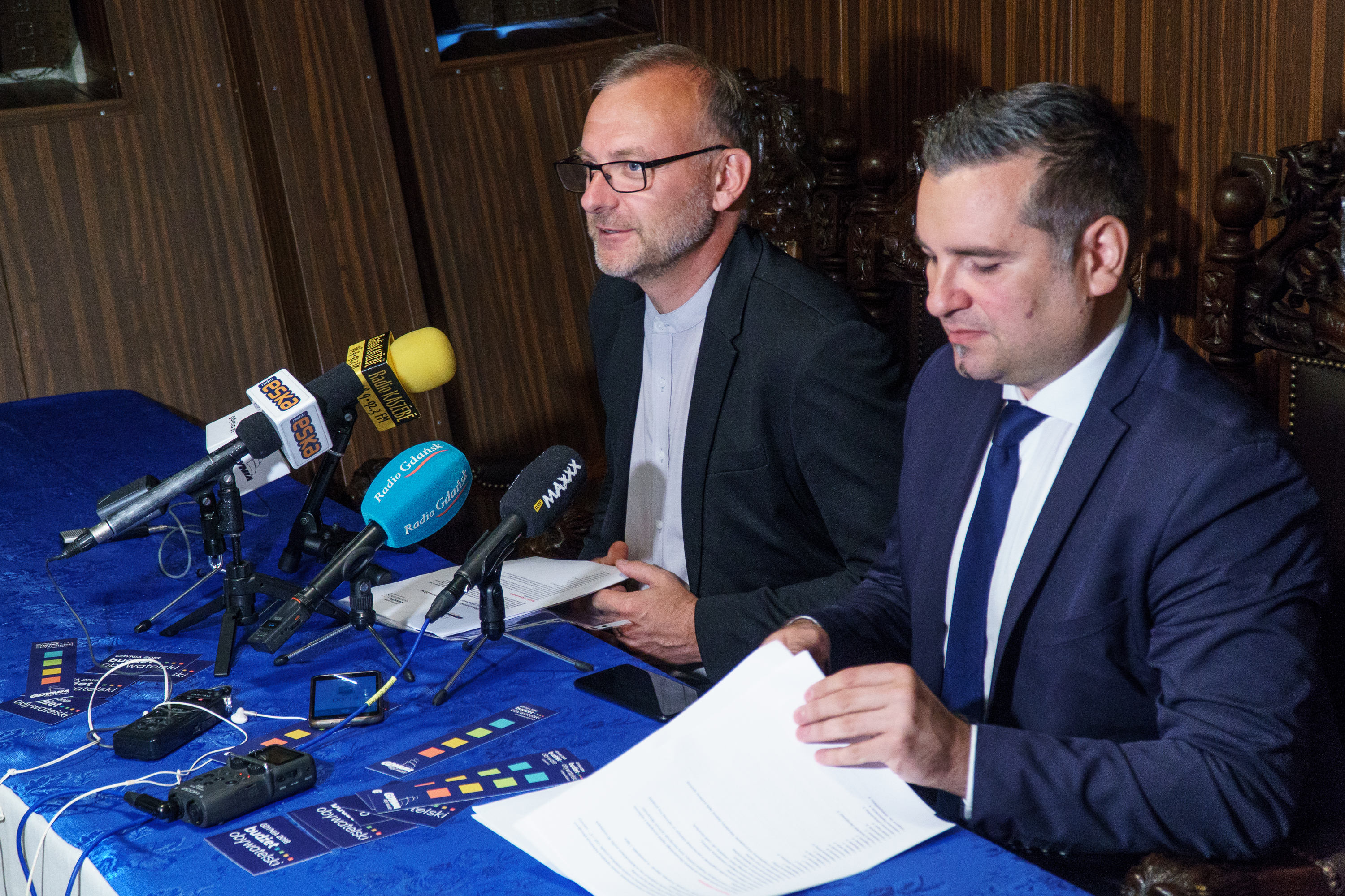 Michał Guć i Paweł Brutel podczas konferencji