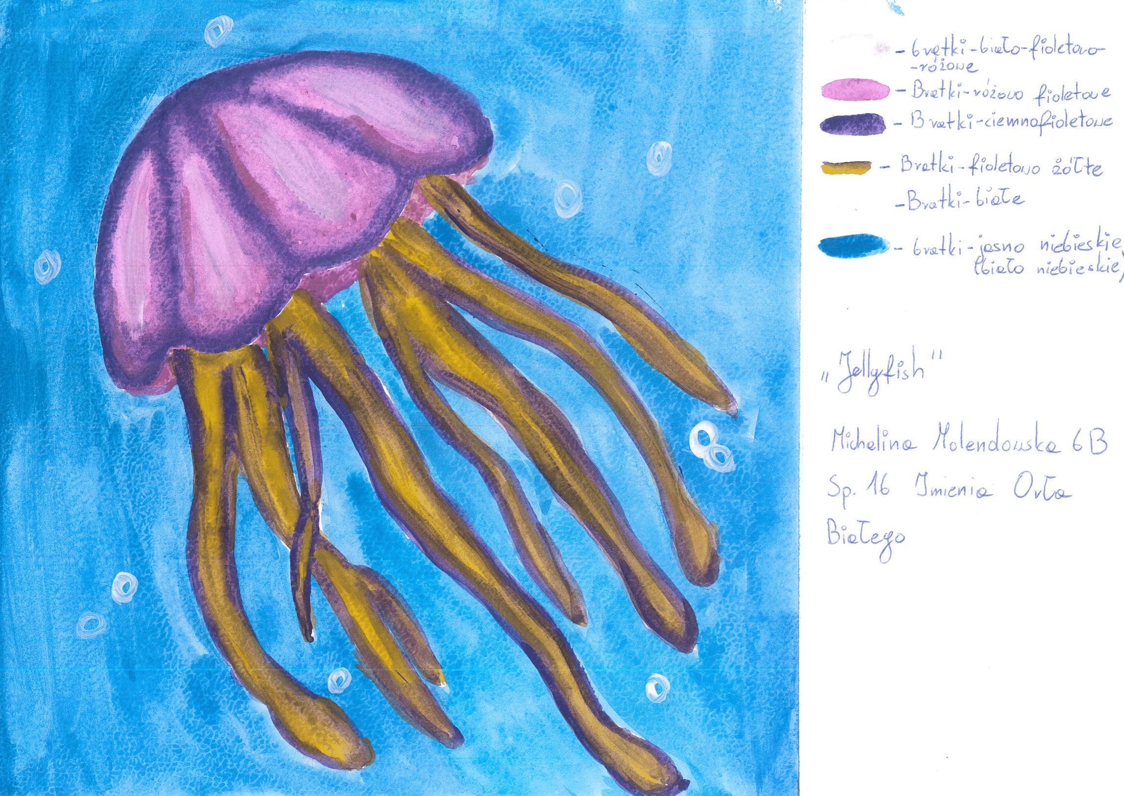 Praca plastyczna „Jellyfish” Michaliny Molendowskiej ze Szkoły Podstawowej nr 16