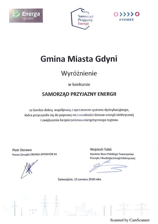  Wyróżnienie zostało przyznane w trakcie konferencji „Energetyczne wyzwania samorządów”.
