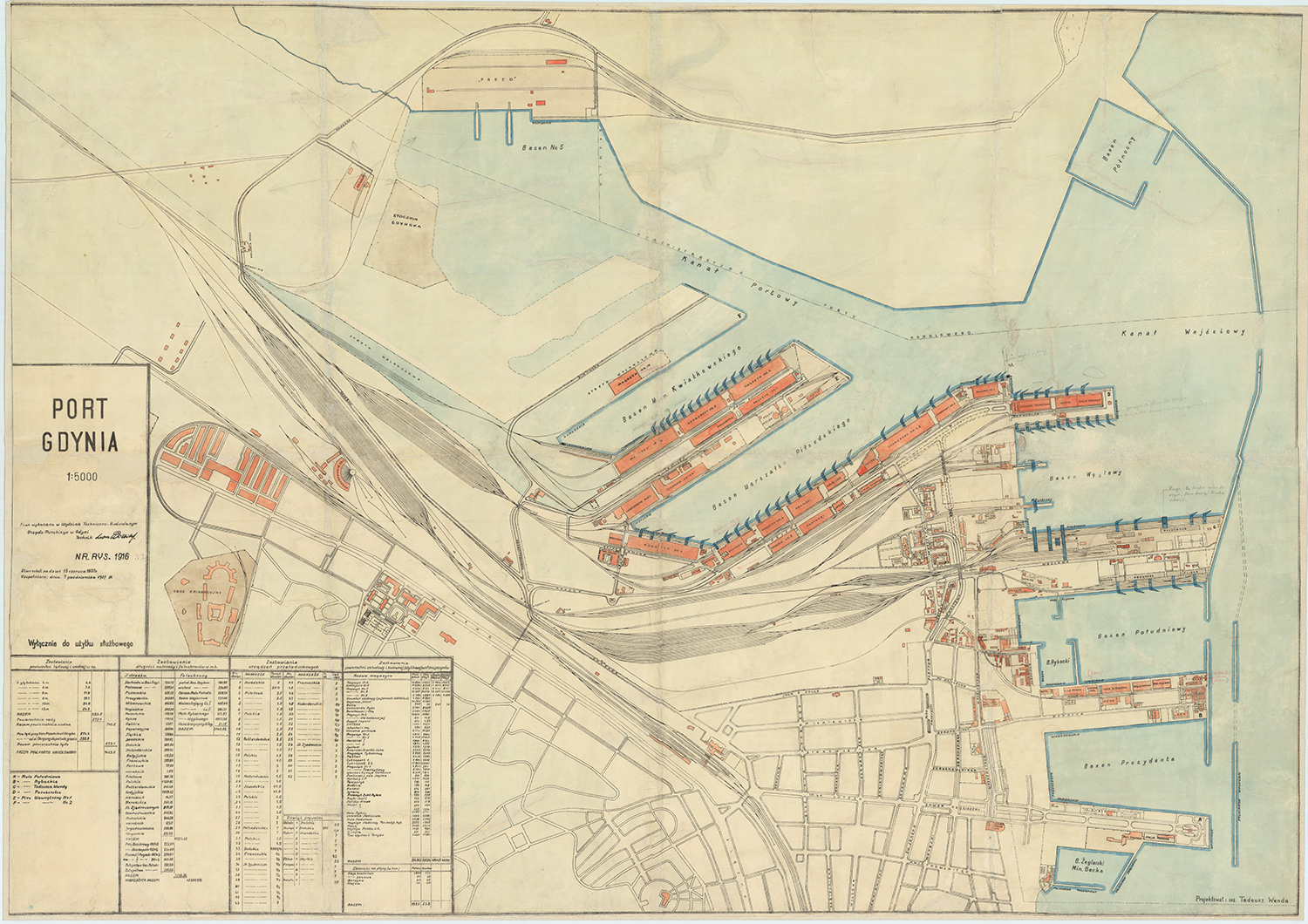 Plan budowy portu w Gdyni ze zbiorów Muzeum Miasta Gdyni.