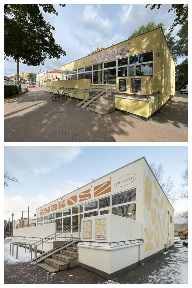 bar mleczny „Smakosz” na Chyloni: przed i po redesignie, fot. Rafał Kołsut / Traffic Design